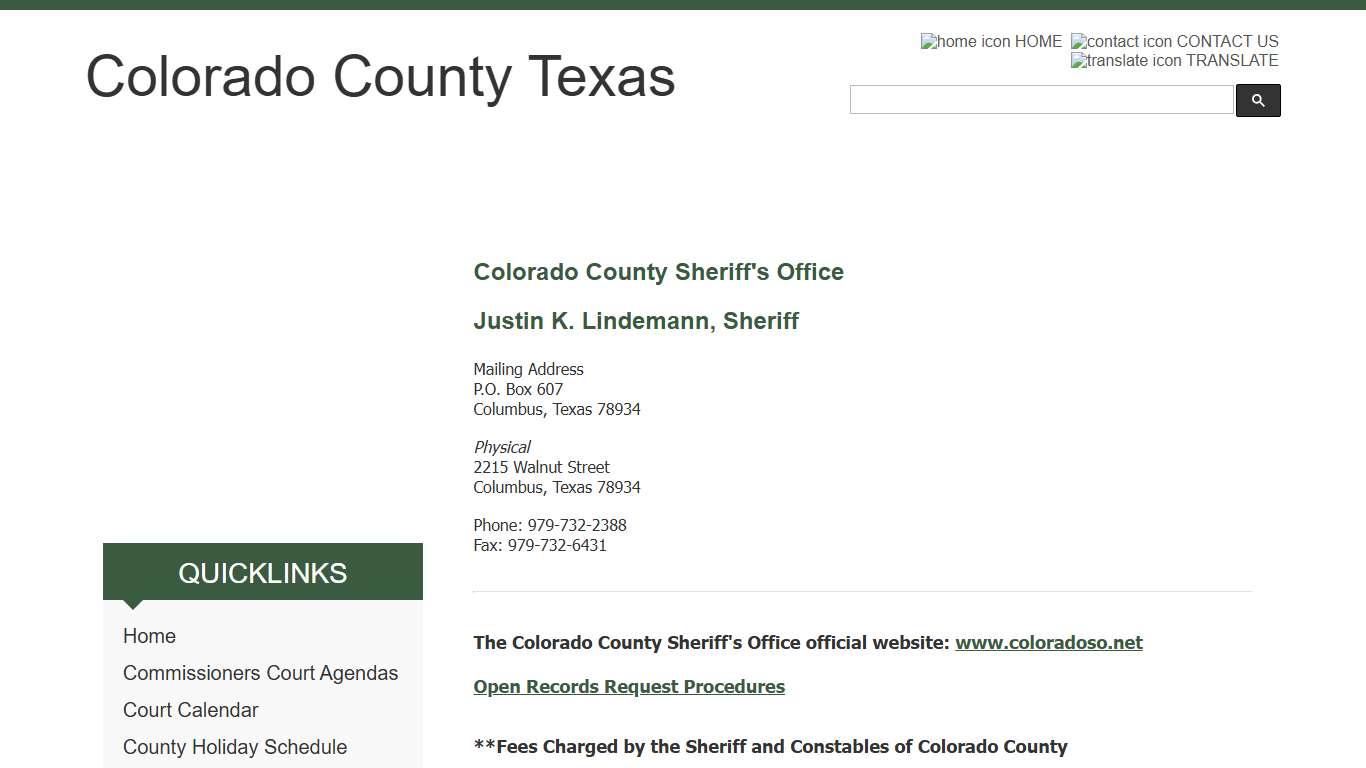 Colorado County Sheriff's Office